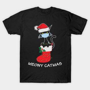 Meowy Catmas Funny Cat Lover Christmas Gift T-Shirt